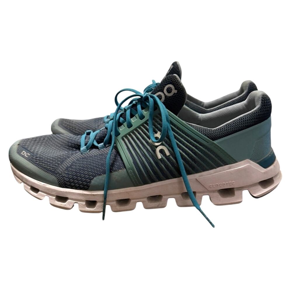On Running Women's Teal and Dark Gray Cloud Shoes